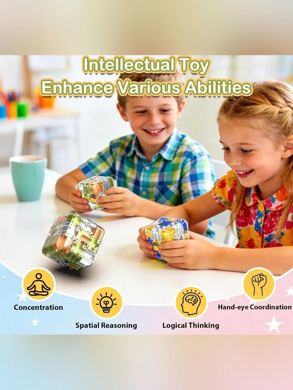 ATESSON 3D Rolling Ball Maze Cube